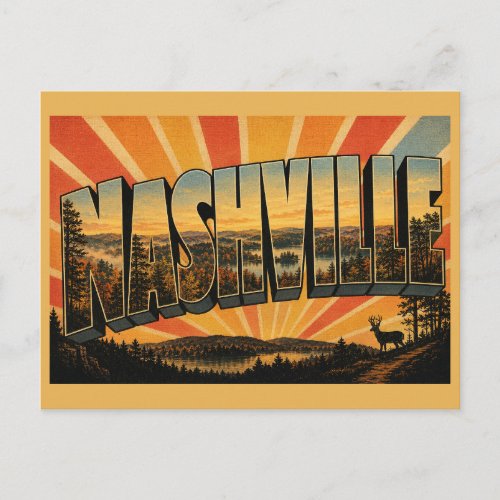Nashville Indiana Forested Hills Ogle Lake Art Postcard
