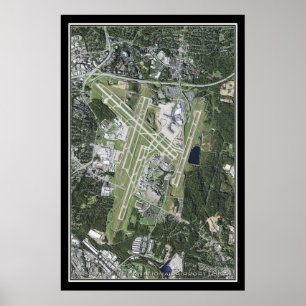 Nashville Intl Airport Tennessee Satellite Map Poster