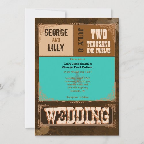 Nashville Invite:  Turquoise