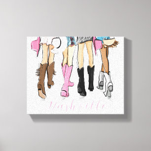Nashville Ladies Cowboy Boots & Hats Canvas Print
