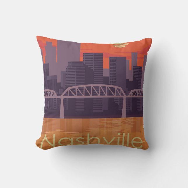 Nashville Landscape    Throw Pillow (Front)