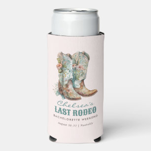 Nashville Last Rodeo Boots Bachelorette Party Seltzer Can Cooler