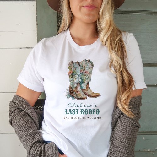 Nashville Last Rodeo Boots Bachelorette Party T_Shirt