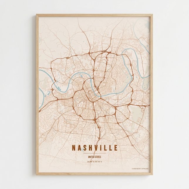 Nashville Map Print Tennessee City Map Wall Art  (Creator Uploaded)