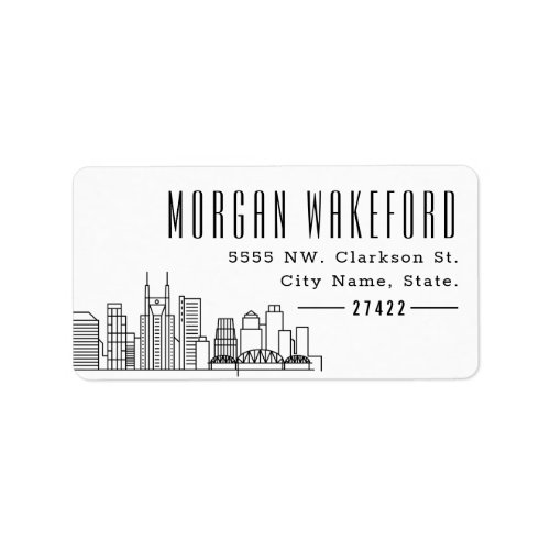 Nashville Modern Deco Skyline Large Label