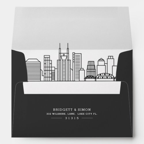 Nashville Modern Deco  Skyline Reveal Envelope