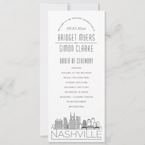 Nashville  Modern Deco Wedding Program