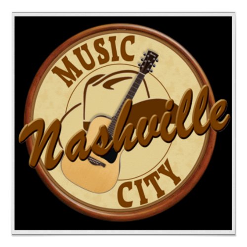 Nashville Music City 20 x 20 Poster