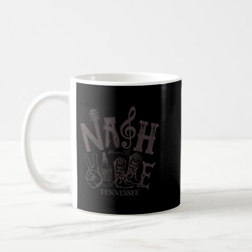 Nashville Music City Distressed Whiskey Tennessee  Coffee Mug