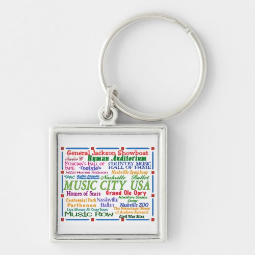 Nashville Music City Keychain