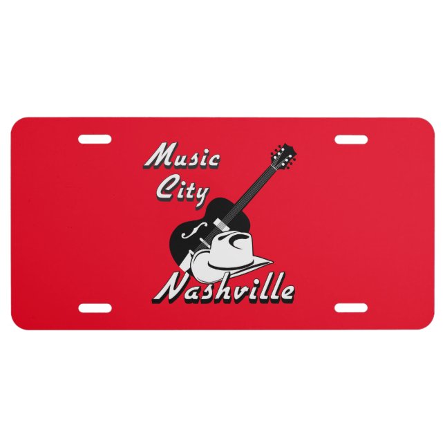 Nashville. Music city License Plate (Front)