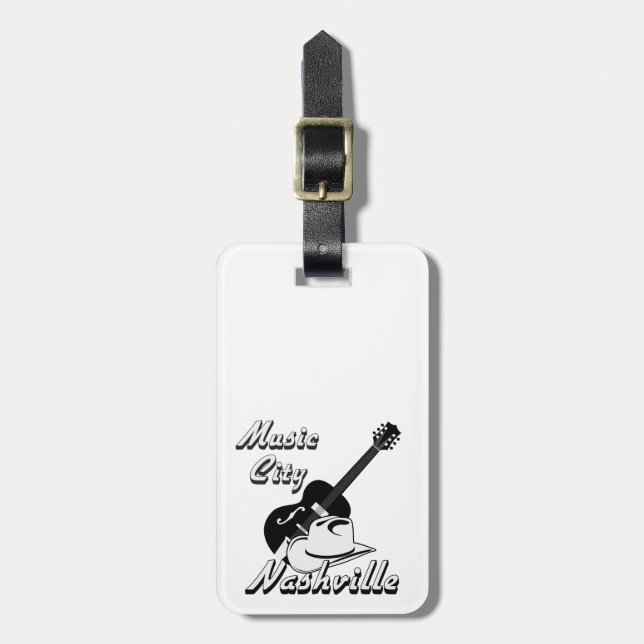Nashville. Music city Luggage Tag (Front Vertical)