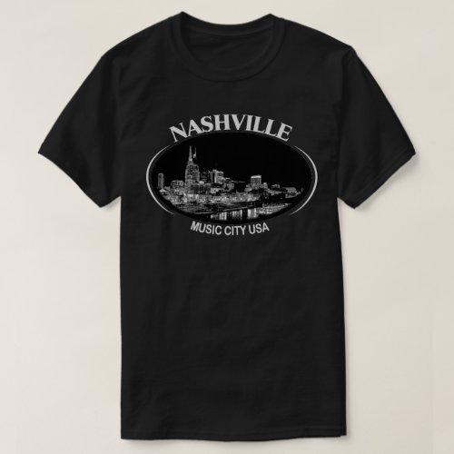 Nashville Music City Mens Basic Dark T_Shirt