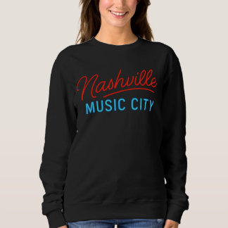 Nashville Music City Neon Sign Design – Retro Glow Sweatshirt