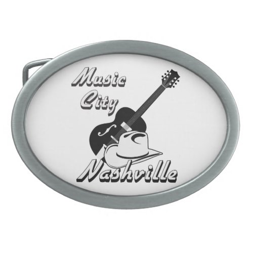 Nashville Music city Oval Belt Buckle