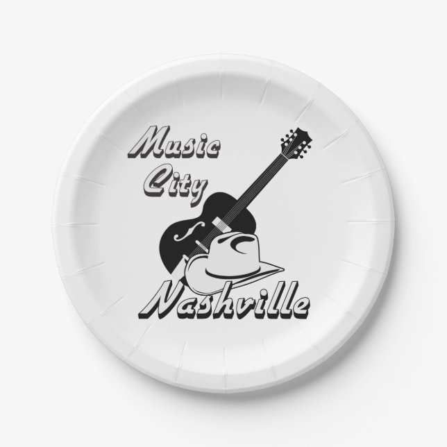 Nashville. Music city Paper Plates (Front)