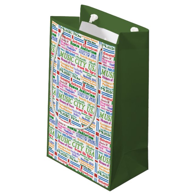Nashville Music City Small Gift Bag (Back Angled)