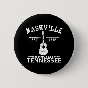 Nashville Music City Tennesse Button