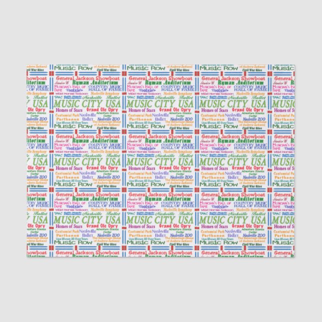 Nashville Music City Tissue Paper (Front)