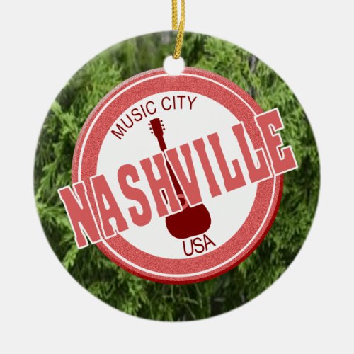 Nashville Music City USA Circle Ornament