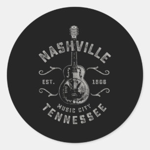 Nashville Music City Usa Classic Round Sticker