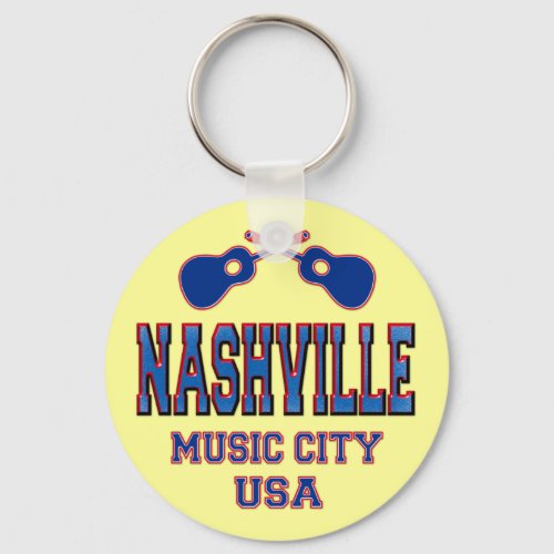 Nashville Music City USA Keychain