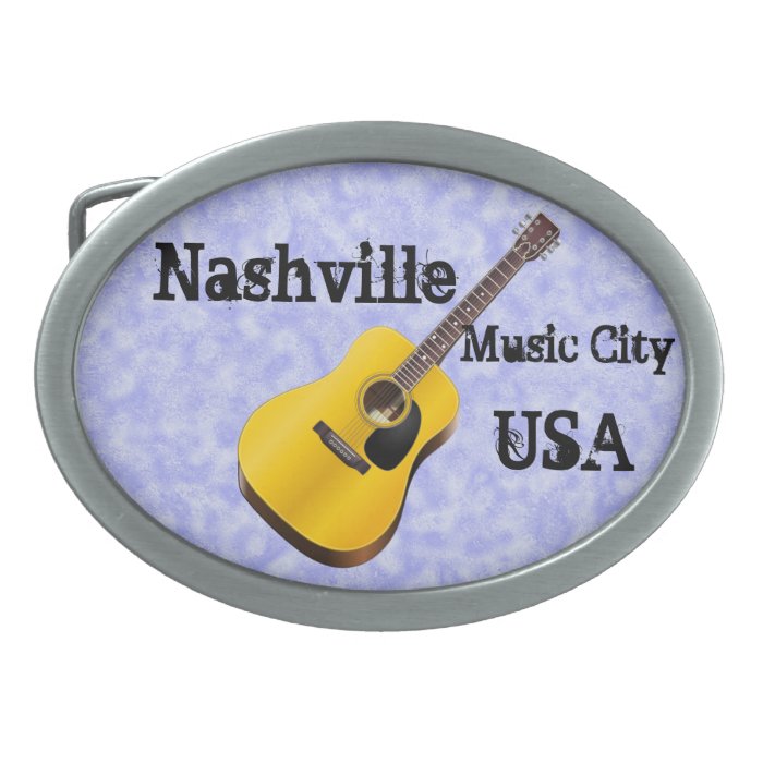 Nashville Music City USA Oval Belt Buckle