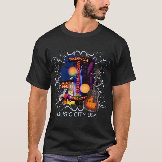 Nashville Music City Vintage T-Shirts (Front)