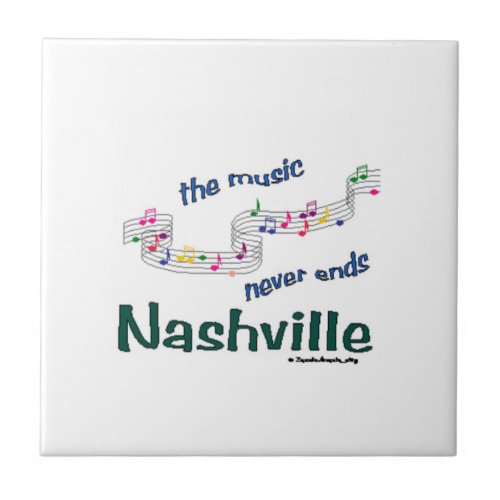 Nashville Music Notes Tile