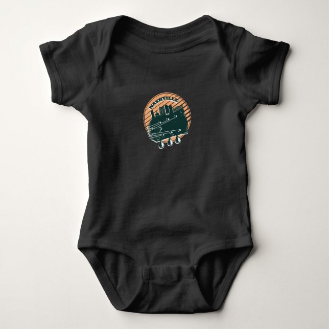 Nashville Music Skyline Baby Bodysuit (Front)