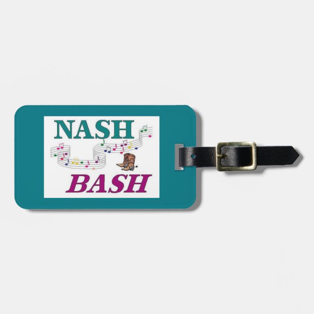 Nashville Nash Bash Music Luggage Tag (Front Horizontal)
