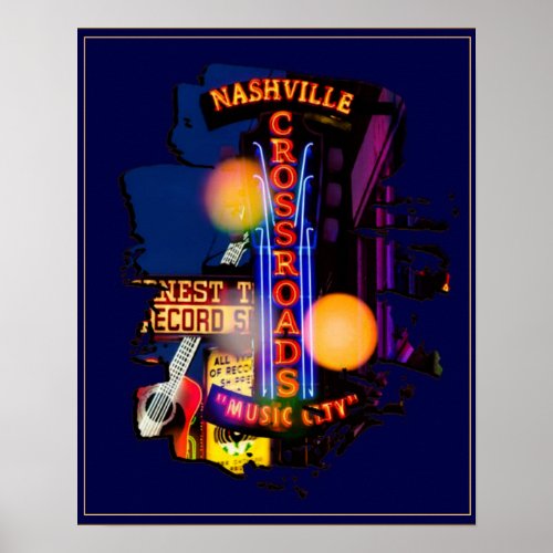 Nashville Nightlife Vintage Poster