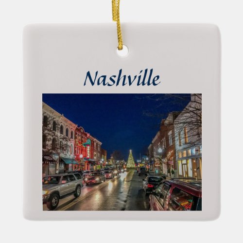 Nashville Nights Ceramic Ornament