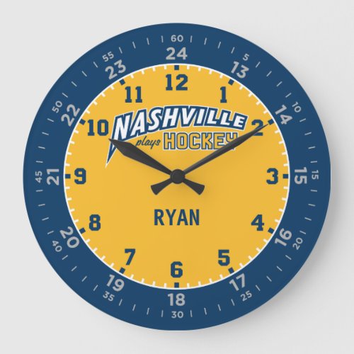 Nashville Plays Hockey 24 Hour Wall Clock