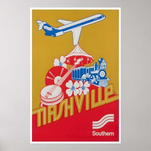 Nashville Print Tennessee Poster Southern Airlines