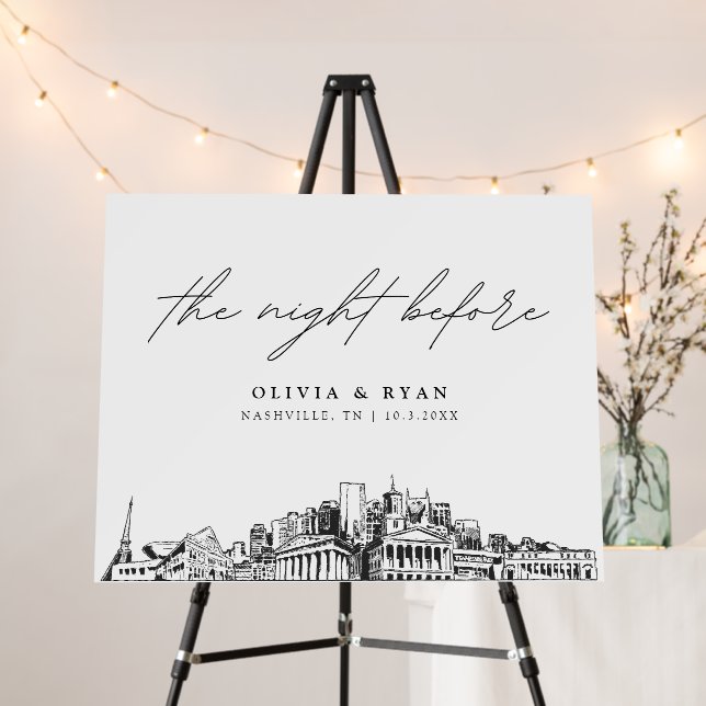 Nashville Rehearsal Dinner The Night Before Sign (In Situ (Stand))