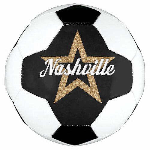 Nashville Script With Star White Type Soccer Bal Soccer Ball