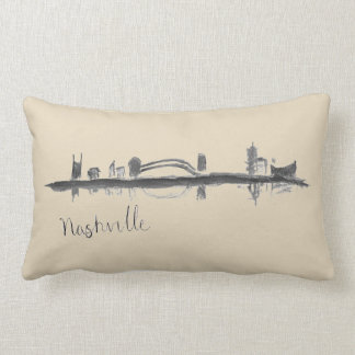 Nashville Sketched Skyline Throw Pillow
