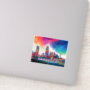 Nashville Skyline Abstract Art Sticker