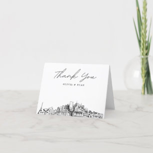 Nashville Skyline Blank Thank You Card