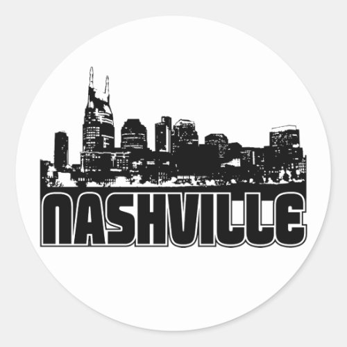 Nashville Skyline Classic Round Sticker