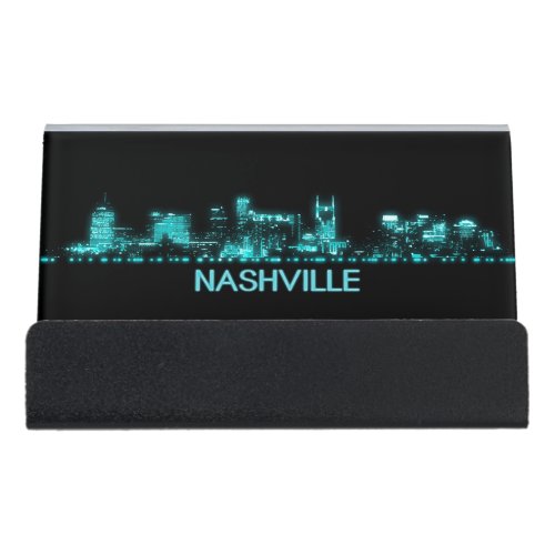 Nashville Skyline Desk Business Card Holder