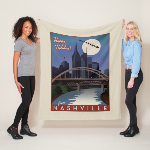 Nashville Skyline Fleece Blanket