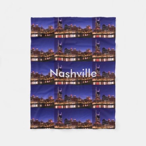 Nashville Skyline Fleece Blanket