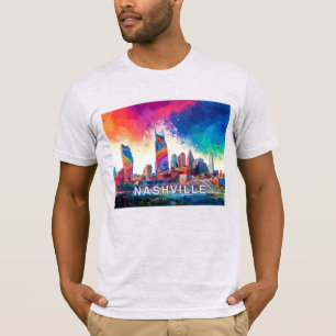 Nashville Skyline Graffiti Art T-Shirt