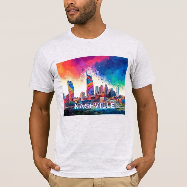 Nashville Skyline Graffiti Art  T-Shirt (Front)