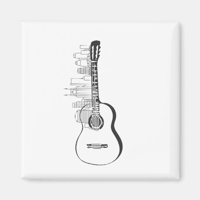 Nashville Skyline Guitar Magnet (Front)