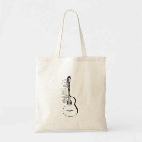 Nashville Skyline Guitar Tote Bag