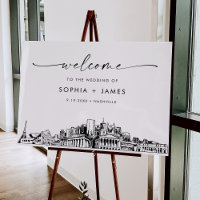 Nashville Skyline Modern Wedding Welcome