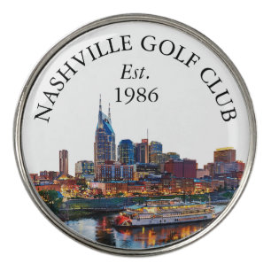 Nashville Skyline Personalized Golf Club Name Ball Marker